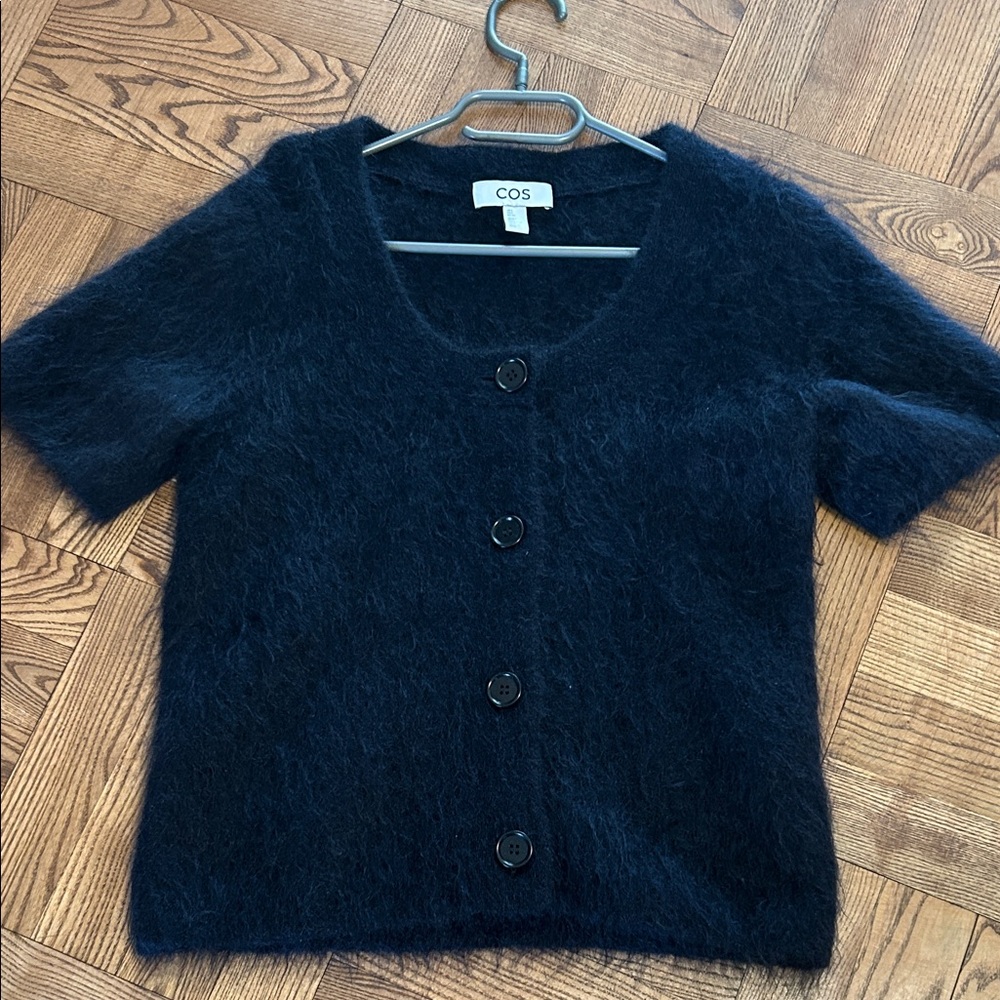COS Black Fuzzy Cardigan